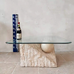 Дизайнерский журнальный стол в виде раковины с жемчужиной под прозрачной столешницей Fahin варинант исполнения - 3 | Loft Concept в Ижевске