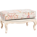 Мягкая банкетка из массива бука серая с растительным орнаментом Raffael Grey Floral Banquette варинант исполнения - 1 | Loft Concept в Ижевске