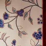 Обои с вышивкой ручной работы Flora Catherine colourway on Liso Pearl wool sateen варинант исполнения - 4 | Loft Concept в Ижевске