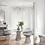 Люстра подвесная с прозрачными стеклянными подвесками в форме капель Диаметр 100 см Droplet Chandelier варинант исполнения - 21 | Loft Concept в Ижевске