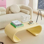 Дизайнерский журнальный стол жёлтый округлой формы Bonyn варинант исполнения - 1 | Loft Concept в Ижевске