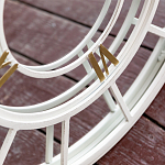 Зеркало настенное в белой металлической раме в виде часов Mirror Tower Clock варинант исполнения - 3 | Loft Concept в Ижевске