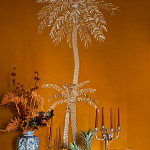 Обои с вышивкой ручной работы Deco Palms Original colourway on velvet 2 варинант исполнения - 2 | Loft Concept в Ижевске