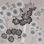 Обои ручная роспись Anemones in Light Dusk colourway on Lilac Hint slub silk варинант исполнения - 2 | Loft Concept в Ижевске