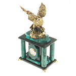 Часы настольные из натурального камня с декором в виде орла Eagle Stone Clock варинант исполнения - 6 | Loft Concept в Ижевске