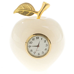 Часы настольные в виде яблока из натурального камня Оникс Stone Clock варинант исполнения - 3 | Loft Concept в Ижевске