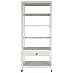 Стеллаж Elsa Dreams White со стеклянными полками и ящиком варинант исполнения - 6 | Loft Concept в Ижевске