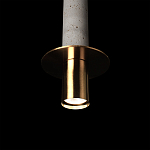 Подвесной светильник с узким цилиндрическим плафоном и золотым металлическим декором Concrete Pipe варинант исполнения - 16 | Loft Concept в Ижевске