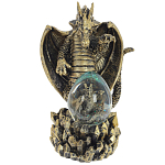 Декоративная статуэтка Дракон и стеклянное яйцо Dragon and Glass Egg Gold Black варинант исполнения - 2 | Loft Concept в Ижевске