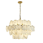 Люстра подвесная четырехъярусная с подвесками в форме дисков Cryptocrystalline Stone варинант исполнения - 8 | Loft Concept в Ижевске