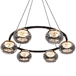 Люстра с круглыми плафонами из дымчато-серого стекла  IONA Grey Glass Chandelier 6 варинант исполнения - 1 | Loft Concept в Ижевске