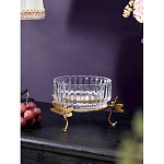 Чаша из прозрачного стекла на бронзовых ножках в виде стрекоз Eden Garden варинант исполнения - 2 | Loft Concept в Ижевске