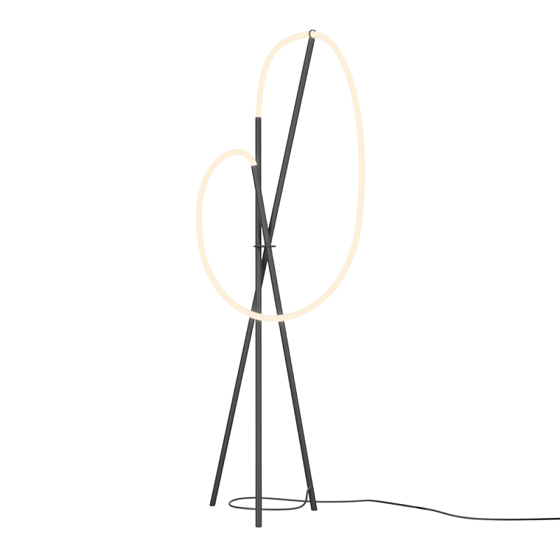 Напольный светильник Crochet 3000К 36Вт Черный Латунь в Ижевске | Loft Concept 