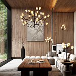 Торшер с плафонами из белых фарфоровых цветов на изогнутых ветвях Floralis варинант исполнения - 2 | Loft Concept в Ижевске