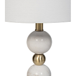 Лампа настольная с каркасом из мраморных шаров и белым абажуром Floor lamp Jewelry варинант исполнения - 2 | Loft Concept в Ижевске