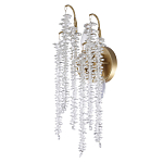 Бра с хрустальными прозрачными подвесками и круглым основанием золотого цвета FAIRYTREE Light варинант исполнения - 1 | Loft Concept в Ижевске