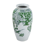 Ваза высокая с зелеными цветочными и птичьими мотивами Vase Inspired by Nature варинант исполнения - 2 | Loft Concept в Ижевске