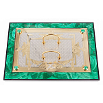 Настольный письменный набор из малахита и долерита с декором в виде герба России Leader Organizer варинант исполнения - 4 | Loft Concept в Ижевске