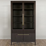 Витрина Primo со стеклянными фасадами и буфетом шпон Темный орех варинант исполнения - 2 | Loft Concept в Ижевске