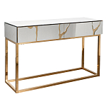 Консоль с ящиками зеркальная с золотым декором Gold Painted Mirror Console варинант исполнения - 1 | Loft Concept в Ижевске