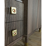 Большой шкаф с витриной Elsa Dreams Walnut варинант исполнения - 4 | Loft Concept в Ижевске