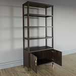 Стеллаж со стеклянными полками Elsa Dreams Walnut варинант исполнения - 3 | Loft Concept в Ижевске