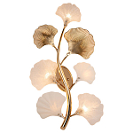 Бра в виде ветви с листьями белого и золотистого цвета Ariane Wall Lamp варинант исполнения - 1 | Loft Concept в Ижевске