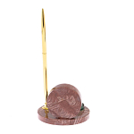 Часы настольные с шариковой металлической ручкой из натурального камня Stone Clock варинант исполнения - 6 | Loft Concept в Ижевске