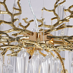 Люстра золотого цвета с декоративными ветками и длинными прозрачными стеклянными подвесами в форме сосулек Droplet Chandelier варинант исполнения - 8 | Loft Concept в Ижевске