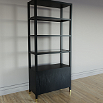 Стеллаж со стеклянными полками Elsa Dreams Black варинант исполнения - 6 | Loft Concept в Ижевске