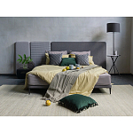 Кровать с большим мягким изголовьем Unity Grey Bed варинант исполнения - 6 | Loft Concept в Ижевске
