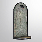 Настенный светильник зеленого цвета с черной рамкой овальной формы с полкой Herbarium  варинант исполнения - 1 | Loft Concept в Ижевске