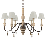 Люстра на металлическом основании с 6-ю белыми тканевыми абажурами Terrain варинант исполнения - 5 | Loft Concept в Ижевске