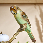 Подсвечник с двумя попугаями из фарфора на бронзовой ветке Eden Garden варинант исполнения - 3 | Loft Concept в Ижевске