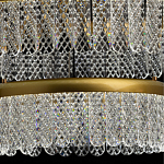 Люстра двухъярусная с золотого цвета и прозрачными подвесками Pettico варинант исполнения - 6 | Loft Concept в Ижевске