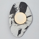 Бра с каменным черно-белым основанием и плафоном из стекла Shaw Marble Lighting варинант исполнения - 1 | Loft Concept в Ижевске