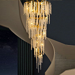 Люстра многоярусная с каркасом из металла и прозрачными подвесками FAIRYTREE Light варинант исполнения - 2 | Loft Concept в Ижевске