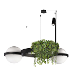 Подвесной светильник с 2-мя шарообразными плафонами и цилиндрическим спотом Light of Еyes варинант исполнения - 4 | Loft Concept в Ижевске