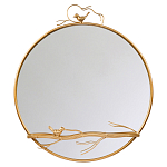 Зеркало настенное в раме золотого цвета с декором птица на ветке Mirror Portal варинант исполнения - 1 | Loft Concept в Ижевске