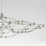 Люстра подвесная с тонкой металлической конструкцией цвета хром Quasar варинант исполнения - 3 | Loft Concept в Ижевске