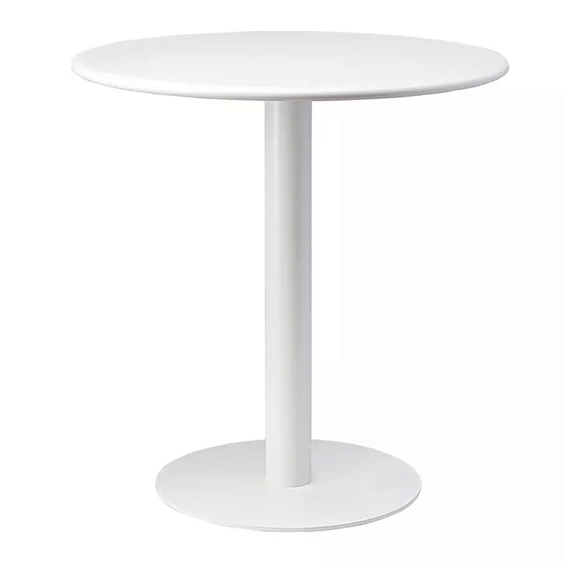 Обеденный стол белый с круглой столешницей White Laconic Table Белый в Ижевске | Loft Concept 