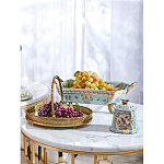 Блюдо прямоугольное из голубого фарфора с ручками и рисунком птиц и цветов Blue Garden варинант исполнения - 5 | Loft Concept в Ижевске