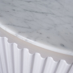 Тумба под телевизор белая овальная с мраморной столешницей Thoroughbass варинант исполнения - 3 | Loft Concept в Ижевске