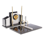 Настольный письменный набор из мрамора и змеевика с гербом России Marble Accessory варинант исполнения - 2 | Loft Concept в Ижевске