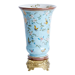 Ваза из голубого фарфора с бронзовыми элементами Blue Garden варинант исполнения - 2 | Loft Concept в Ижевске