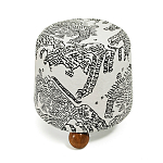 Пуф Wakonda с Круглыми ножками Черно-Белый орнамент варинант исполнения - 2 | Loft Concept в Ижевске