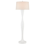 Торшер белый с тканевым абажуром на деревянном основании Graceful Silhouette варинант исполнения - 3 | Loft Concept в Ижевске