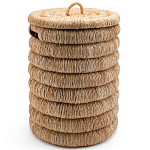 Плетеная корзина с крышкой из плетеного бананового дерева Zuwena Wicker Basket варинант исполнения - 1 | Loft Concept в Ижевске