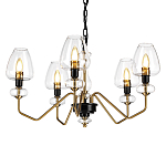  Люстра с 5-ю стеклянными плафонами в форме бокалов и угловыми кронштейнами Elstead Lighting варинант исполнения - 1 | Loft Concept в Ижевске