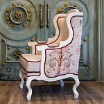 Кресло из массива бука бежевое с растительным орнаментом Raffael Beige Floral Armchair варинант исполнения - 9 | Loft Concept в Ижевске